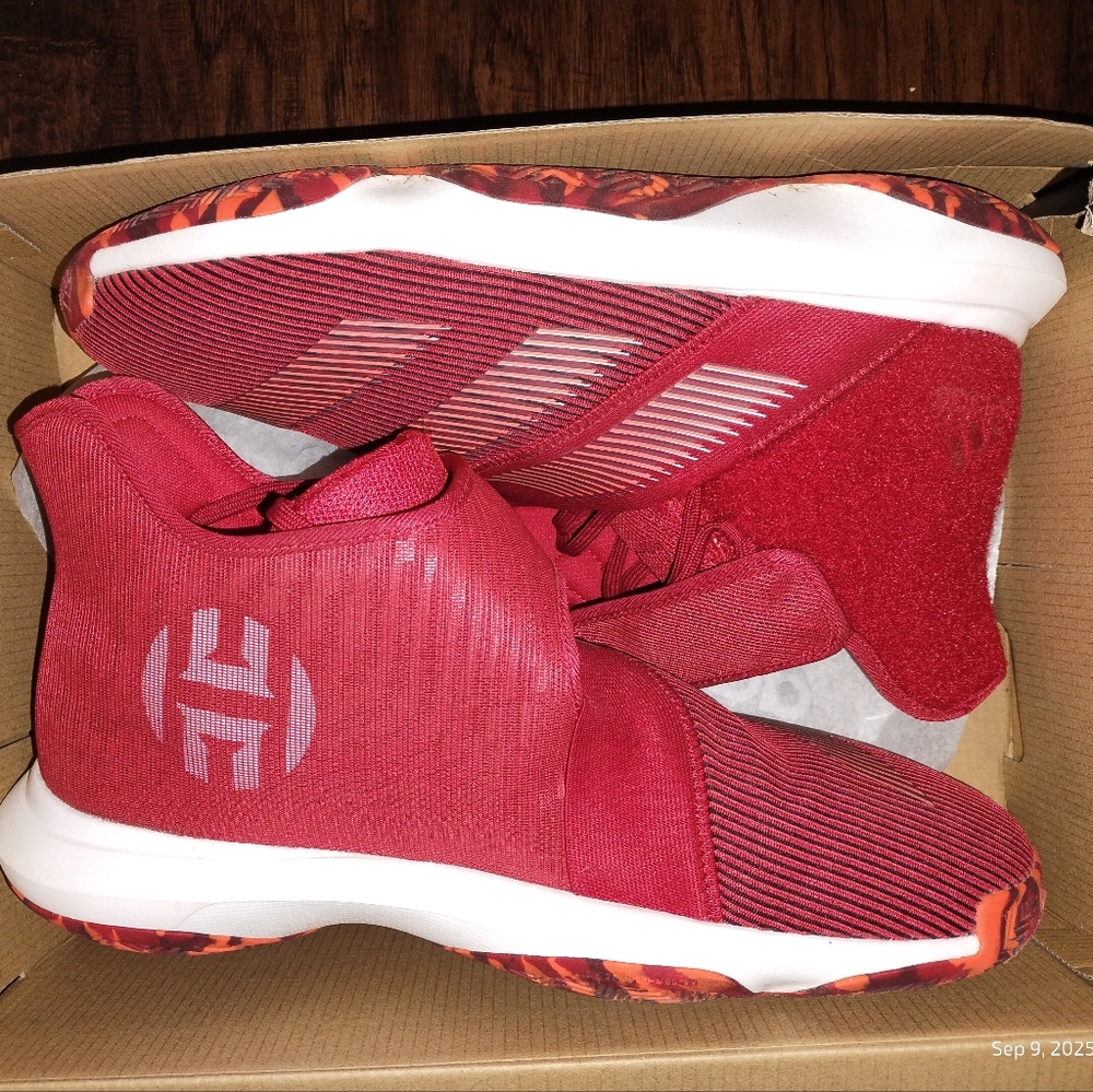 Adidas James Harden B/E 3 Collegiate Red Basketball Shoes Size 11 Like New 2x